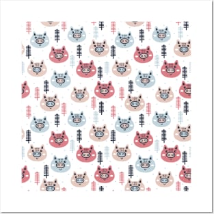 Lovely Pig Pattern Posters and Art